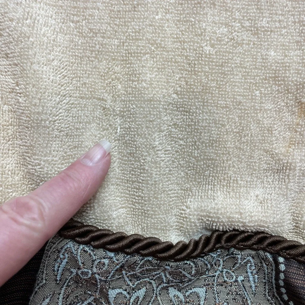 5 Pc Set Croscill Beaded Tasseled Towels 4 Hand 1 Fingertip Beige Brown Regency‎